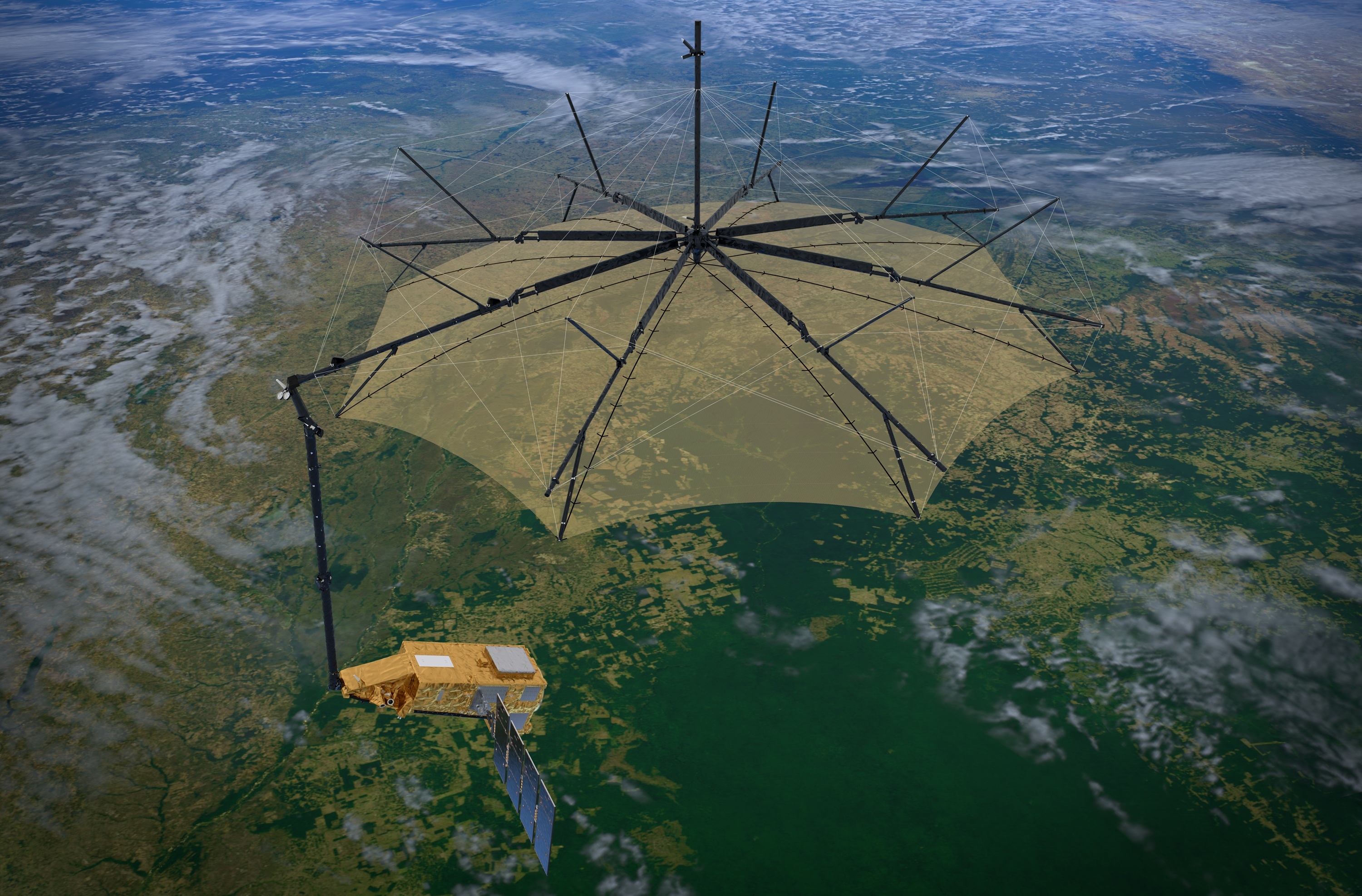 Den nye satellitten Biomass skal forske på jordas skoger og karbonets kretsløp.