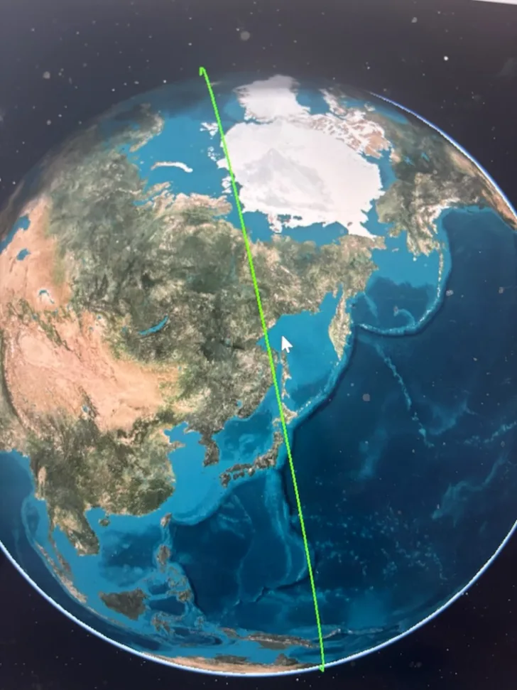 Somewhere, between Iceland and Japan, along the green line, NorSat-TD burned up.