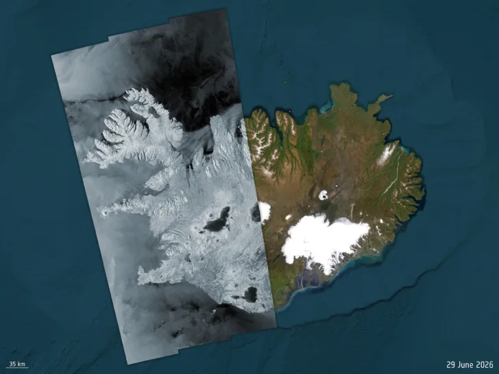 Sentinel-1As siste bilde, her av Vest-Island.
