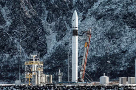 Spectrum-raketten til Isar Aerospace står klar på Andøya Spaceport.