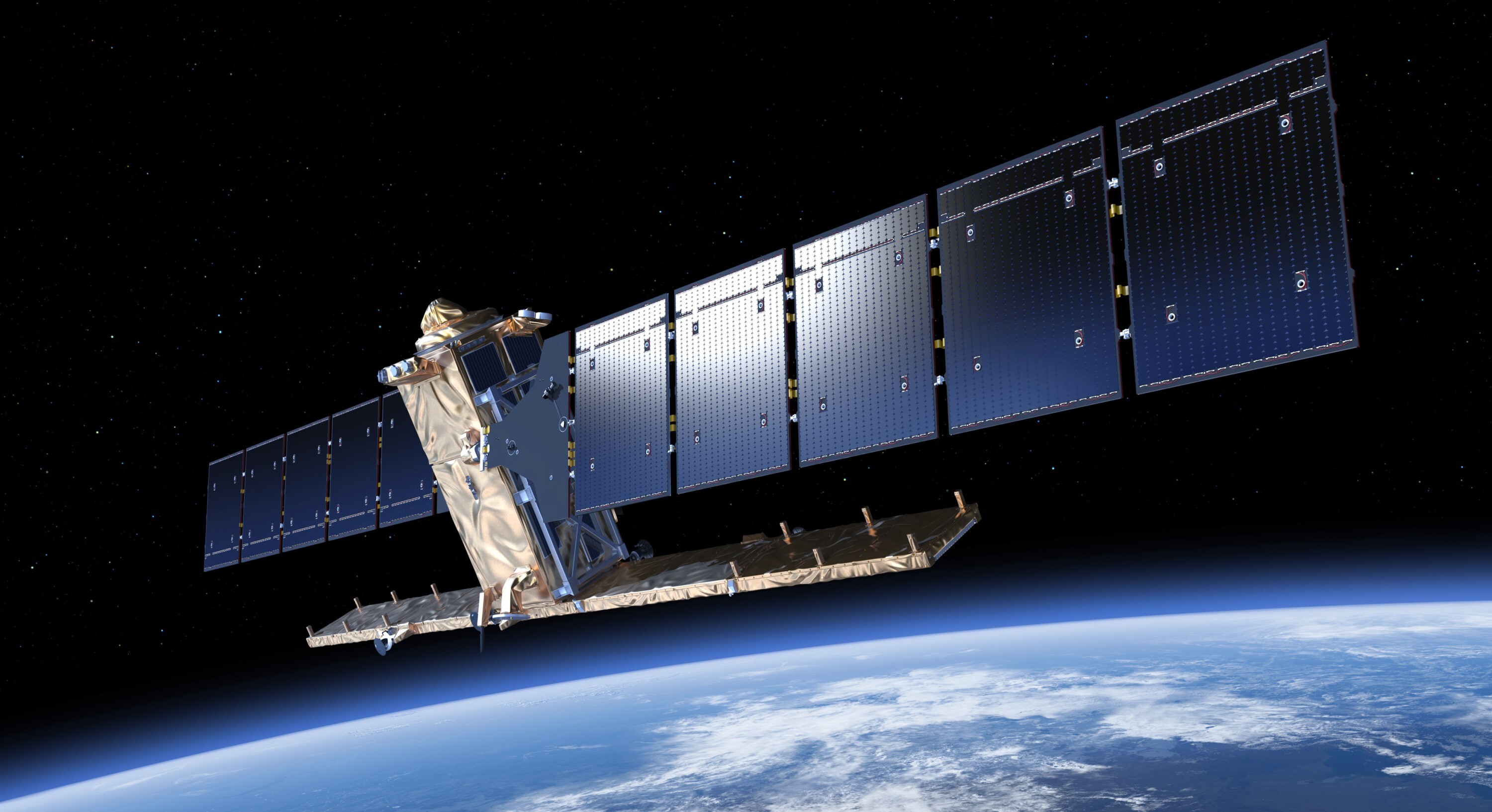 Radarsatellitten Sentinel-1 i det europeiske Copernicus-programmet.