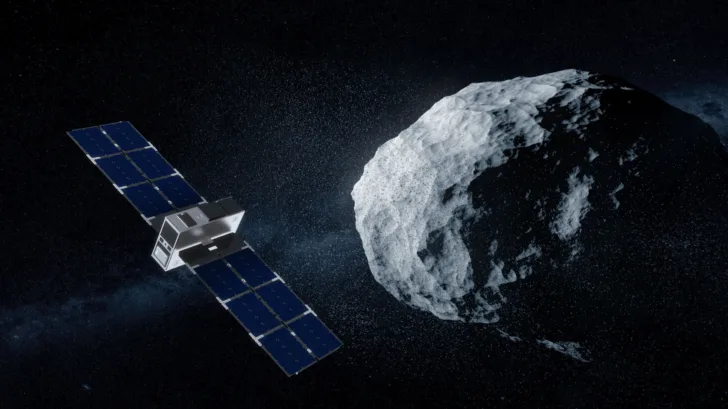 ESAs Cube-satellitt Milani undersøker rommet rundt asteroiden Dimorphos og dens overflate.