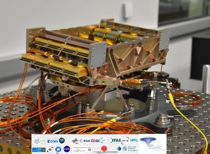Elektronikkstrukturen med føtter som Clara Venture Labs laget for NISP-instrumentet på romteleskopet Euclid.