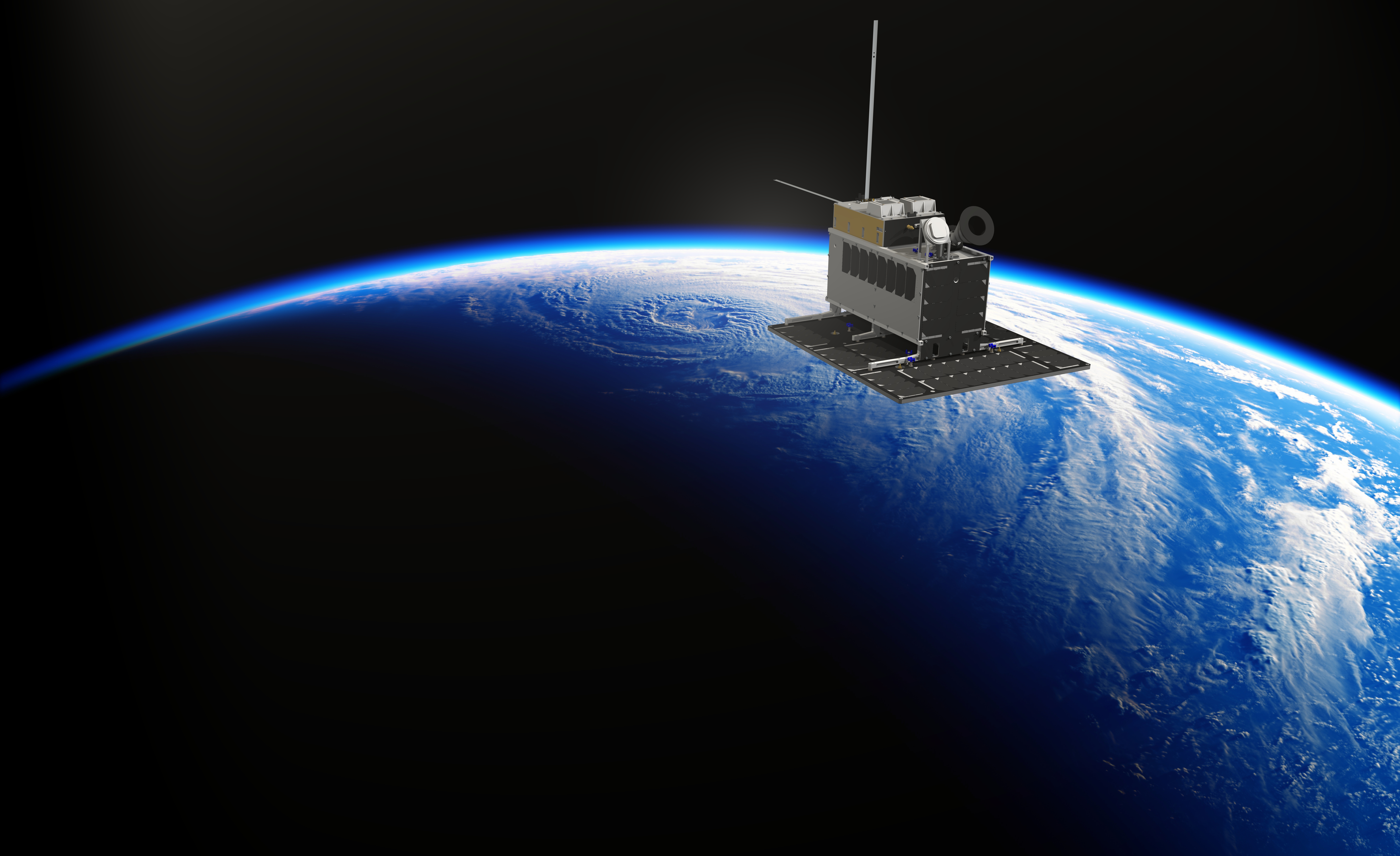 Illustrasjon av NorSat-3 i bane.