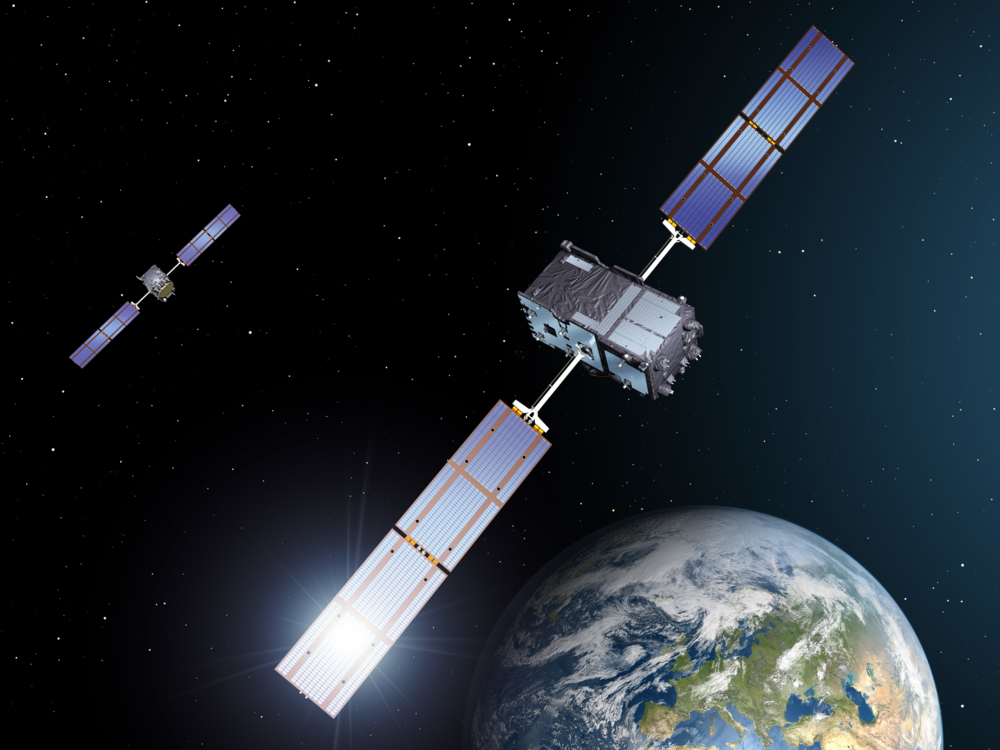 Satellitt i det nye europeiske navigasjonssystemet Galileo.