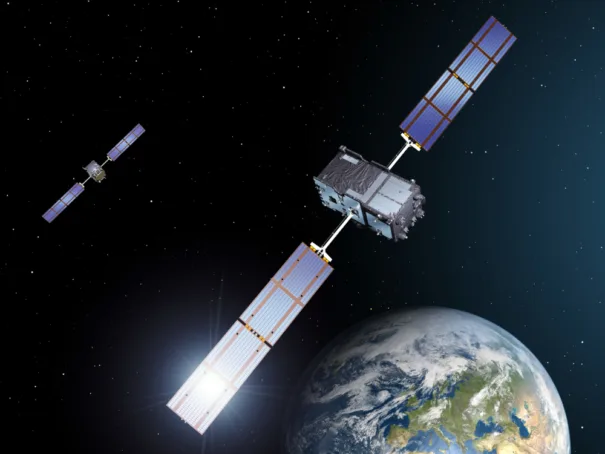 Satellitt i det nye europeiske navigasjonssystemet Galileo.