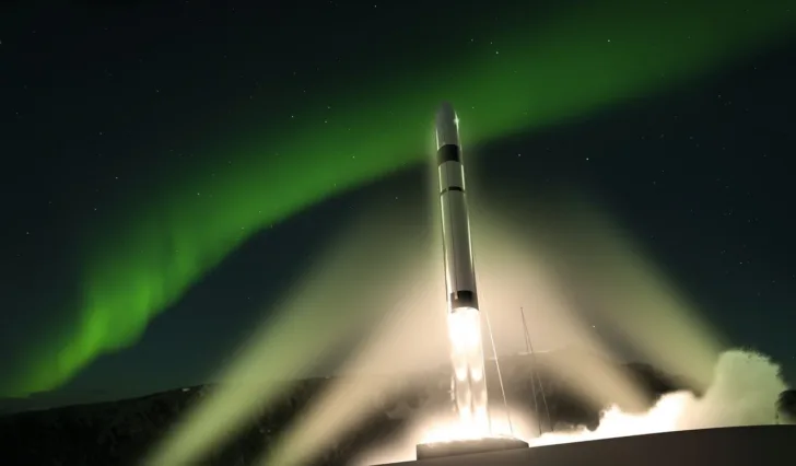 Slik kan en oppskyting fra Andøya Space for småsatellitter se ut i fremtiden.