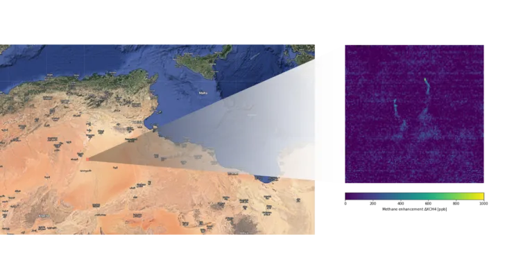 Metan detektert over Algerie med det italienske PRISMA instrumentet.