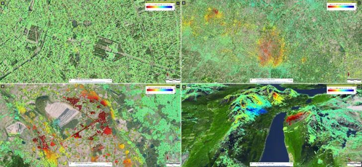 European Ground Motion Service viser hvor grunnen beveger seg i Europa.