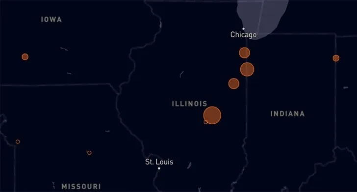 Metan fra prosessering av oljesand i USA sett av Sentinel-5P.