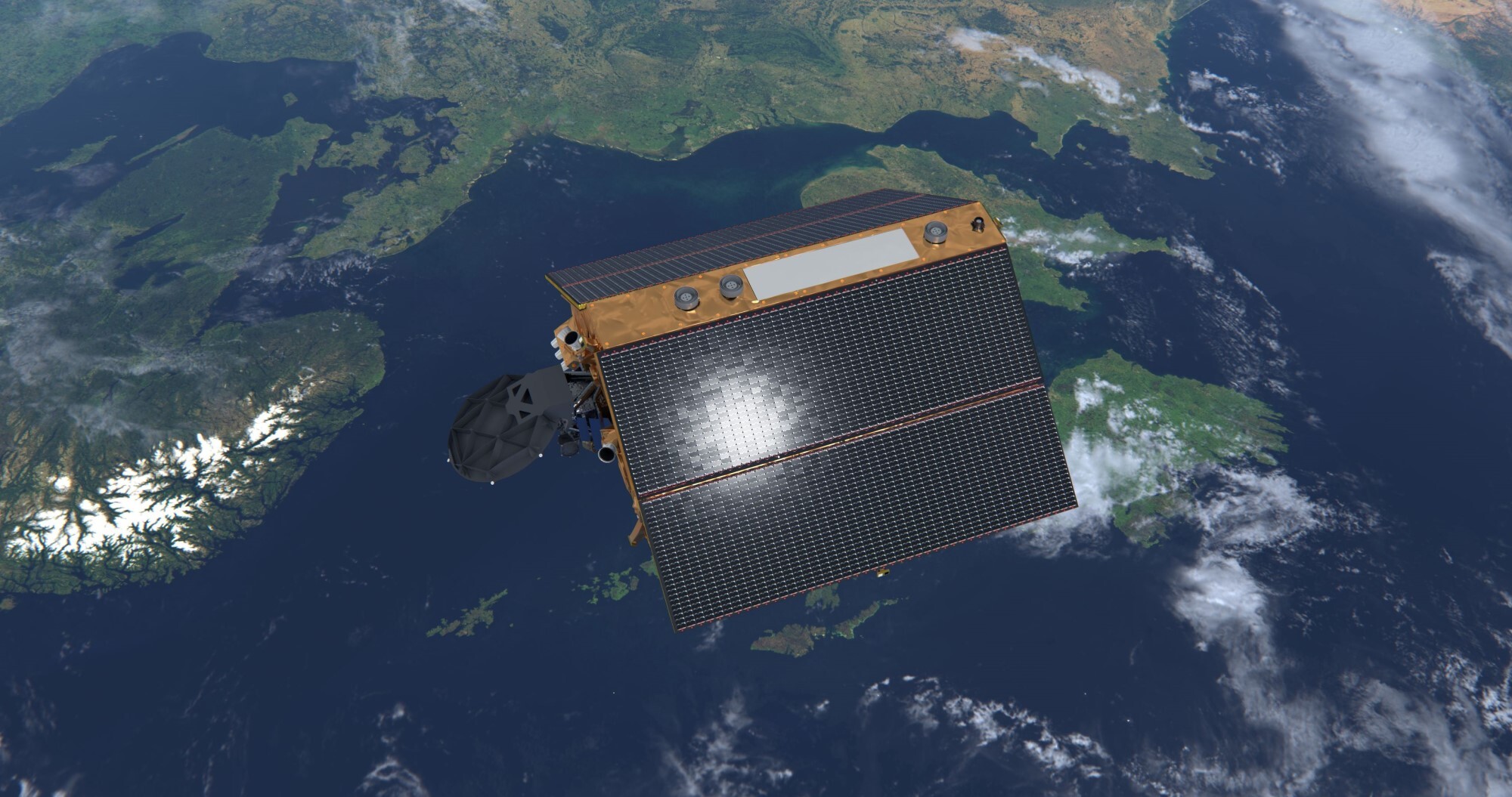 Sentinel-6, her over Nord-Norge og Arktis, skal måle verdens havnivå.